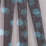 Black Coffee/Aqua Polka Dot Poly Mesh