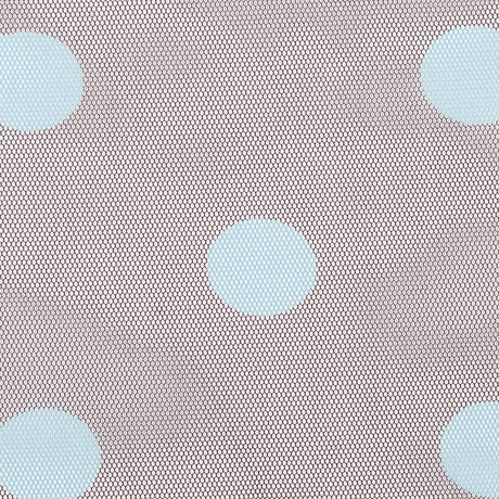Black Coffee/Aqua Polka Dot Poly Mesh