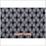 Black/White Open-Weave Checked Cotton Woven