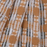 Goldstone/White Open-Weave Checked Cotton Woven