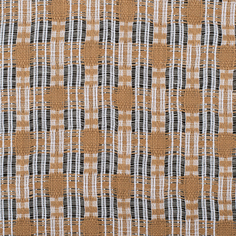 Goldstone/White Open-Weave Checked Cotton Woven