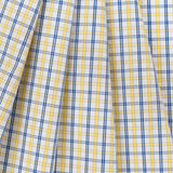 White/Primary Blue/Lemon Peel Plaid Cotton Shirting