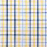 White/Primary Blue/Lemon Peel Plaid Cotton Shirting