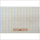 White/Primary Blue/Lemon Peel Plaid Cotton Shirting