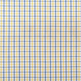 White/Primary Blue/Lemon Peel Plaid Cotton Shirting