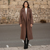 Wool and Cashmere Coating Made in Italy - Brown - Alberini Collection