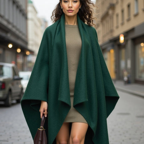 Wool and Cashmere Coating Made in Italy - Green - Alberini Collection