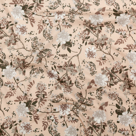 Sand/Ash/Olive Floral Stretch Combed Cotton Twill