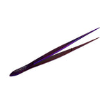 O'Creme Stainless Steel Purple Straight Fine Tip Tweezers, 6.25"
