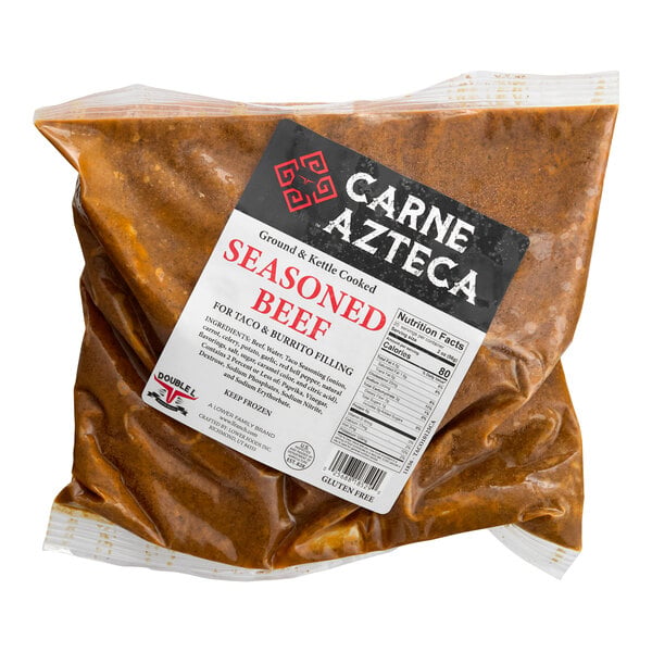 Carne Azteca Seasoned Beef Taco Filling 2.5 lb. - 4/Case