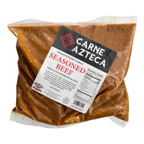 Carne Azteca Seasoned Beef Taco Filling 2.5 lb. - 4/Case
