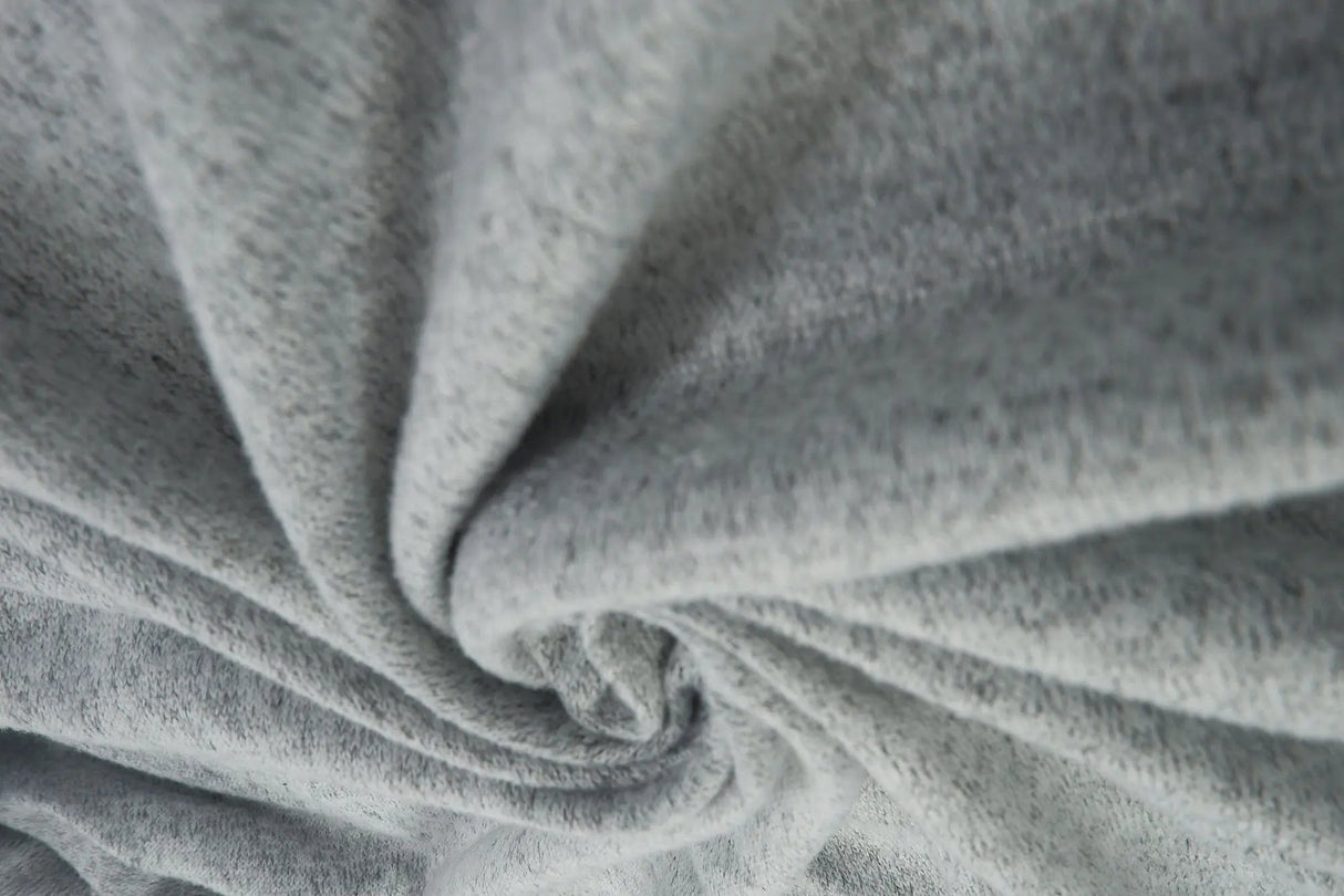 Heather Grey Super Soft Hacci Knit Fabric Stretchy & Cozy 58/60" Wide