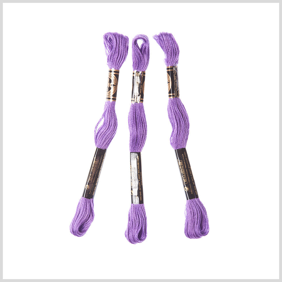 3-Pack DMC Size 6 Embroidery Floss #208 Purple Heart