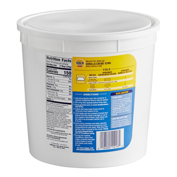 Gold Medal Ready-to-Spread Vanilla Creme Icing 11 lb. - 2/Case