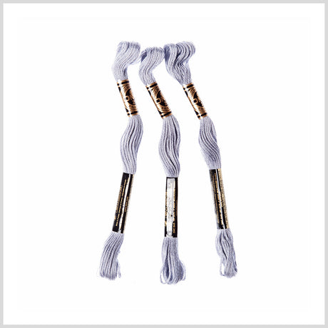 3-Pack DMC Size 6 Embroidery Floss #318 Light Steel Gray