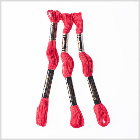 3-Pack DMC Size 6 Embroidery Floss #321 Christmas Red