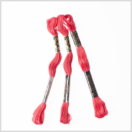 3-Pack DMC Size 6 Embroidery Floss #347 Pompeian Red