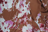 Floral Ribbed Stretch Knit Fabric