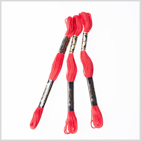 3-Pack DMC Size 6 Embroidery Floss #666 Bright Red