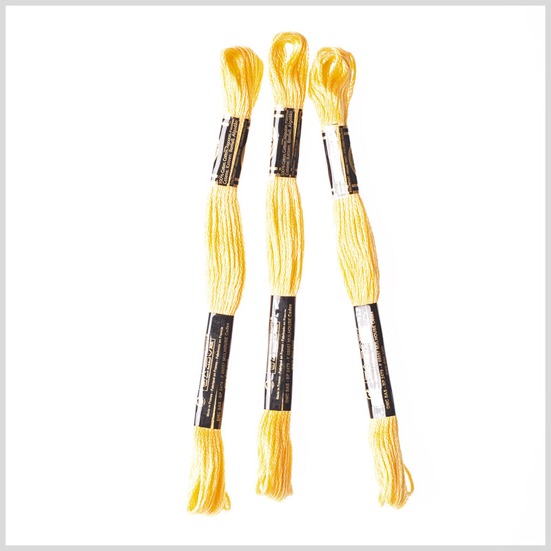 3-Pack DMC Size 6 Embroidery Floss #726 Lemon Chrome