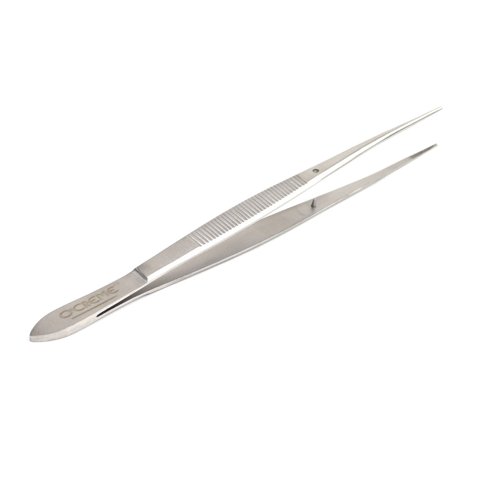 O'Creme Stainless Steel Straight Fine Tip Tweezers, 6.25"