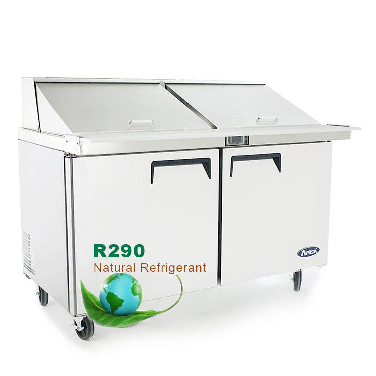 Atosa MSF8307GR Mega-Top Two Door Sandwich Prep Table 60-1/4"W, 17.2 Cu. Ft.