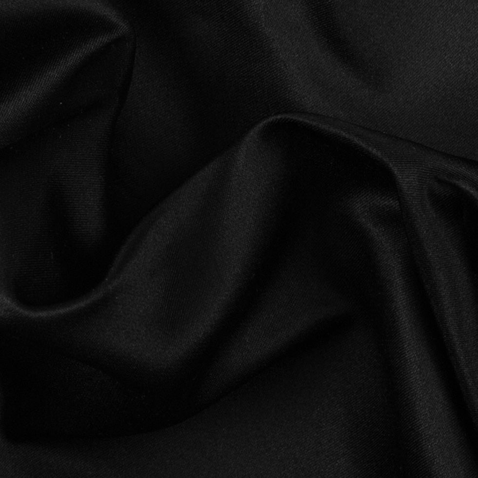 Premier Black 100% Silk Double Face Duchesse Satin