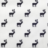 White/Black Reindeer Dense Combed Cotton Poplin