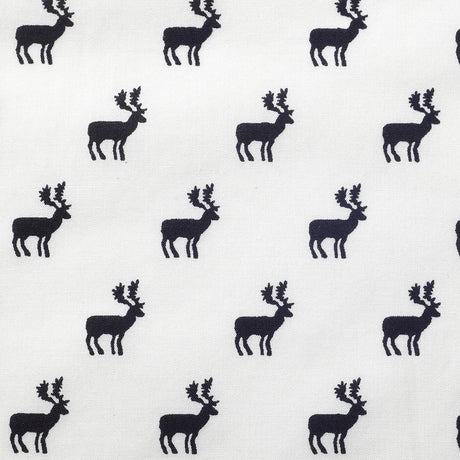 White/Black Reindeer Dense Combed Cotton Poplin