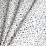 White/Navy Paisley Combed Cotton Sateen