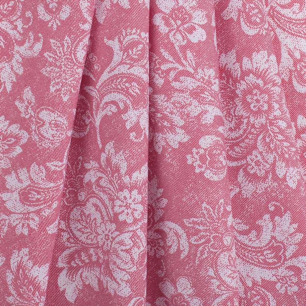 Dusted Brick Aruban Floral Rayon-Polyester Twill
