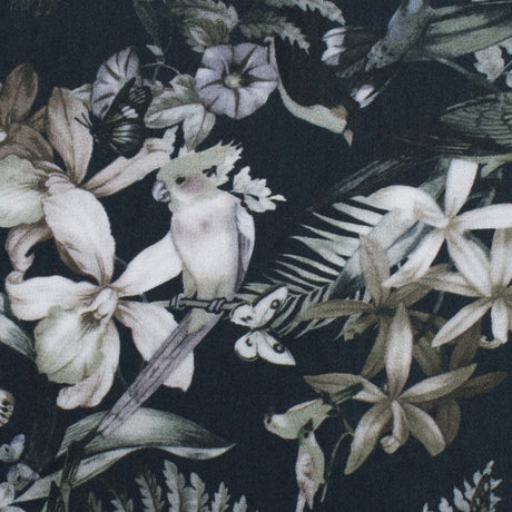 Monochrome Tropical Digitally Printed Mercerized Cotton Woven