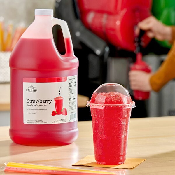 Hometown Provisions Strawberry Slushy 5:1 Concentrate 1 Gallon - 4/Case