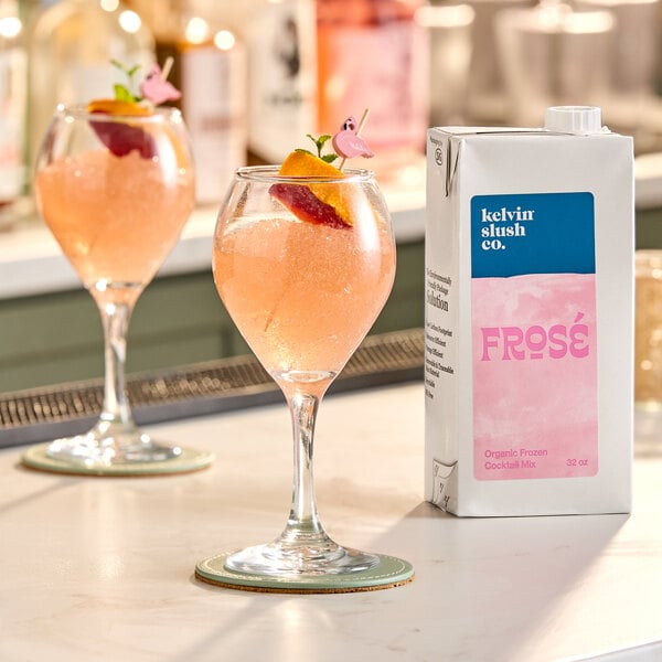 Kelvin Slush Co. Organic Frozen Frose Cocktail Mix 32 fl. oz. - 6/Case