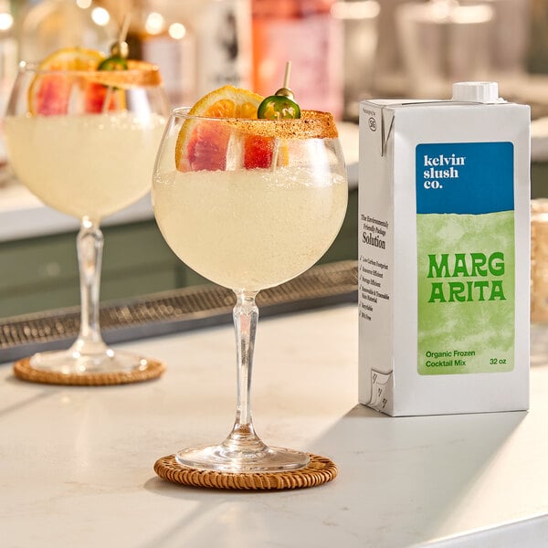 Kelvin Slush Co. Organic Frozen Margarita Cocktail Mix 32 fl. oz. - 6/Case
