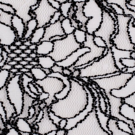 Famous NYC Designer Black/White Floral Crochet Lace