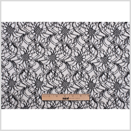 Famous NYC Designer Black/White Floral Crochet Lace