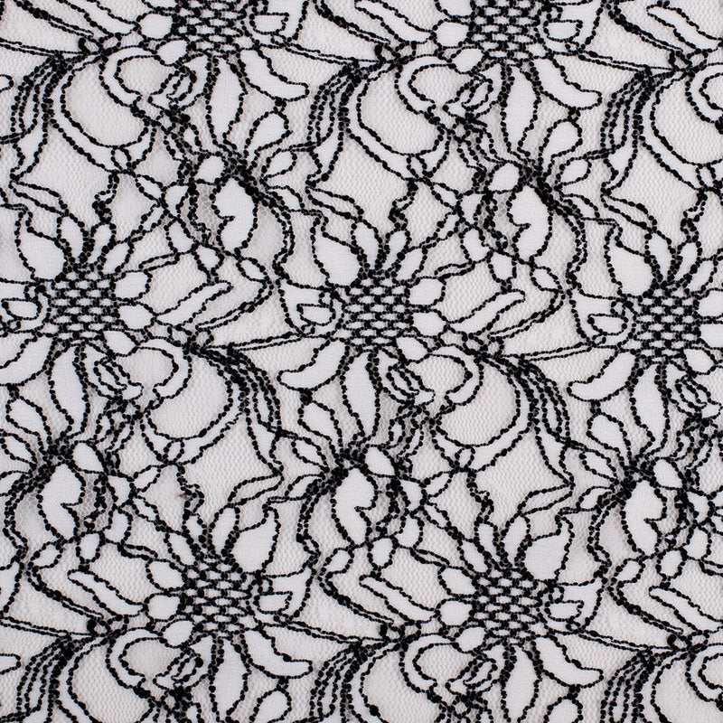 Famous NYC Designer Black/White Floral Crochet Lace