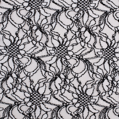 Famous NYC Designer Black/White Floral Crochet Lace