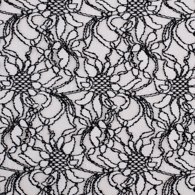 Famous NYC Designer Black/White Floral Crochet Lace