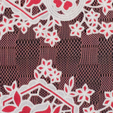 Famous NYC Designer Poppy/Oyster Floral Lace on Geometric Mesh
