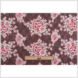 Famous NYC Designer Poppy/Oyster Floral Lace on Geometric Mesh