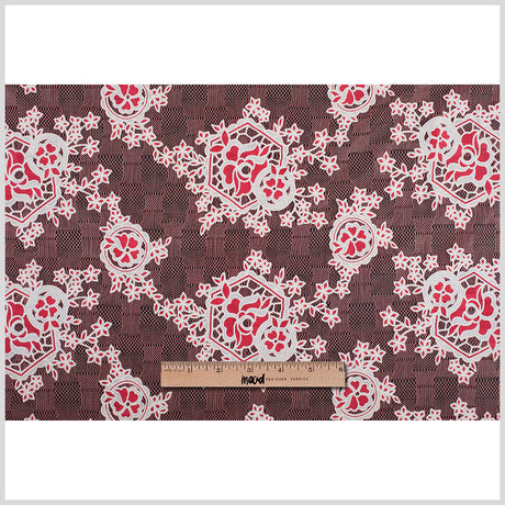 Famous NYC Designer Poppy/Oyster Floral Lace on Geometric Mesh