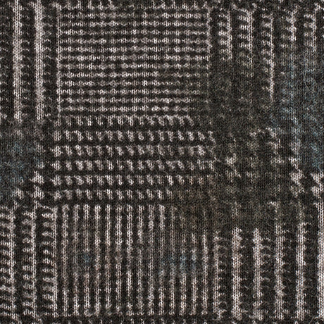 Black/Gray Glen Plaid Wool Knit w/ Fleece Backing