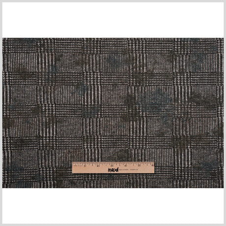 Black/Gray Glen Plaid Wool Knit w/ Fleece Backing