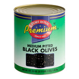 Medium Pitted Black Olives 6 lb. 10 oz. (3 lb. 3 oz. Dr. Wt.) #10 Can - 6/Case