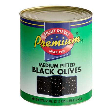 Medium Pitted Black Olives 6 lb. 10 oz. (3 lb. 3 oz. Dr. Wt.) #10 Can - 6/Case
