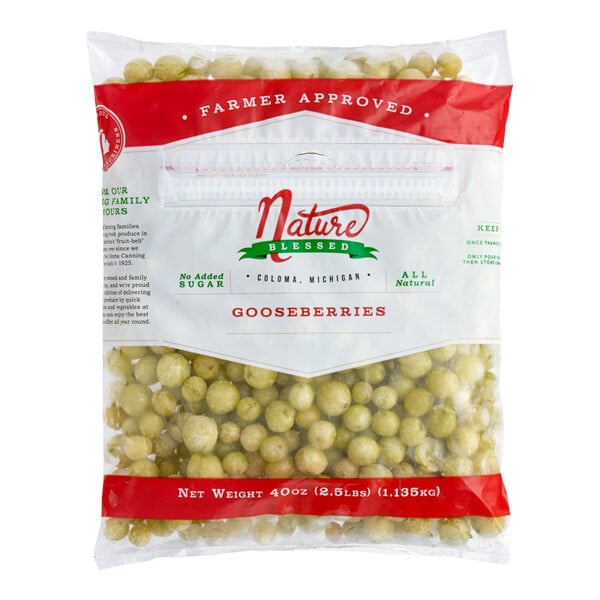 Nature Blessed IQF Gooseberries Resealable Bag 2.5 lb. - 4/Case