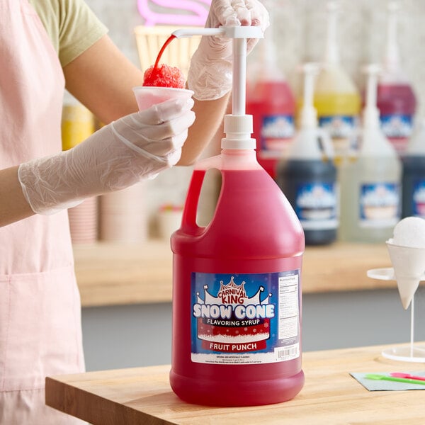 Carnival King Fruit Punch Snow Cone Syrup 1 Gallon - 4/Case