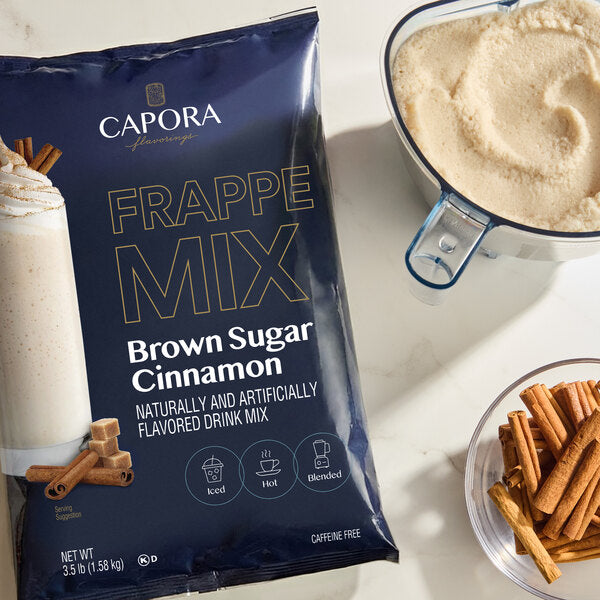 Capora Brown Sugar Cinnamon Frappe Mix 3.5 lb. - 5/Case
